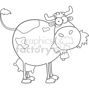 black and white outline of a cow clipart.