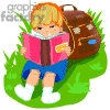 animated cartoon funny cute boy reading book school