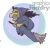 clipart - animated witch flying on her broom.