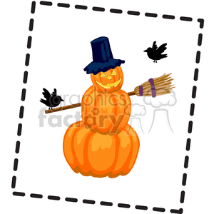 scarecrow pumpkin stamp clipart. Commercial use image # 383508