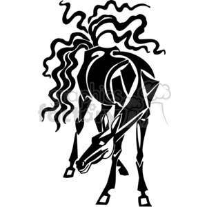 horse with a fancy tail clipart.