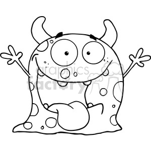 2482-Happy-Monster-Cartoon-Character clipart. Commercial use image # 384000