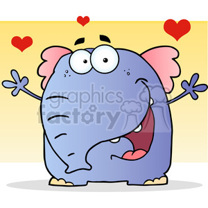 102496-Cartoon-Clipart-Happy-Elephant-Cartoon-Character clipart. Commercial use image # 384095