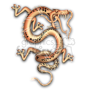 dragon on white wrapped in smoke clipart.