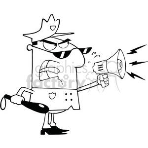 cop yelling clipart.