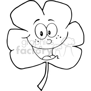 Royalty-Free-RF-Copyright-Safe-Happy-Green-Clover-Cartoon-Character clipart. Royalty-free image # 384443