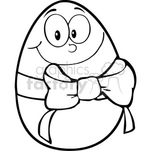 Royalty-Free-RF-Copyright-Safe-Happy-Easter-Egg-Cartoon-Character-With-Ribbon clipart. Commercial use image # 384543