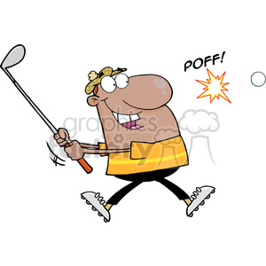 Royalty-Free-RF-Copyright-Safe-African-American-Golfer-Hitting-Golf-Ball clipart. Commercial use image # 384548