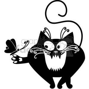 vector clip art illustration of black cat 072 clipart.
