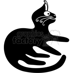 vector clip art illustration of black cat 083 clipart. Royalty-free image # 385392