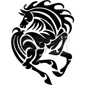 black and white horse clipart.