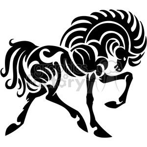 tribal horse art design clipart. Royalty-free image # 385965