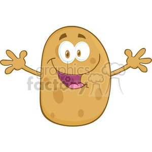 5176-Potato-Cartoon-Mascot-Character-With-Welcoming-Open-Arms-Royalty-Free-RF-Clipart-Image clipart.