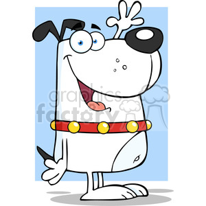 5198-Happy-White-Dog-Cartoon-Character-Waving-For-Greeting-Royalty-Free-RF-Clipart-Image clipart.
