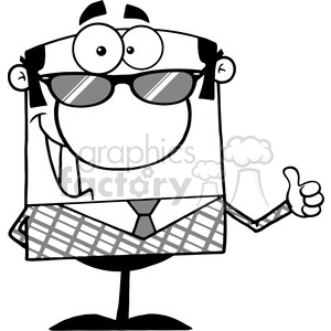 Clipart of Happy Business Manager With Sunglasses Showing Thumbs Up clipart. Royalty-free image # 386829