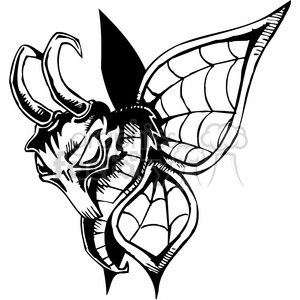 vinyl-ready black+white tattoo design animals creatures agressive wild moth butterfly