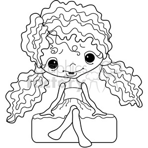 Girl Doll Sitting clipart.
