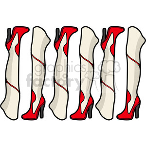 red heel boots in a group clipart. Commercial use image # 387451