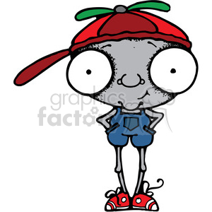 Bug Eyed Boy character clipart.