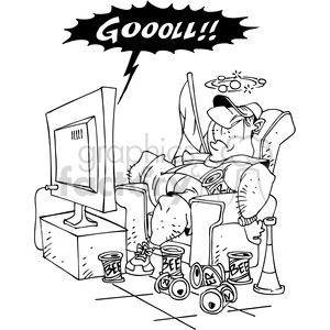 black white cartoon couch potato clipart. Commercial use image # 387942