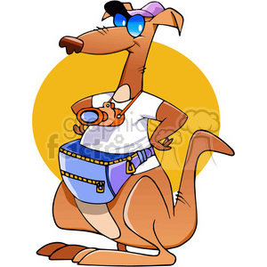 cartoon kangaroo tourist clipart. Royalty-free image # 388305