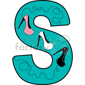 Letter S Shoes clipart. Royalty-free image # 388563