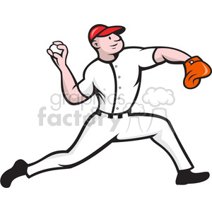 baseball player pitcher throwing ball clipart. Commercial use image # 388623