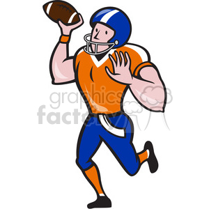 american football quarterback pass frnt clipart. Commercial use image # 390011