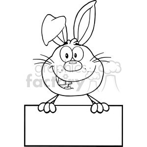 Royalty Free Rf Clipart Illustration Black And White Cute Rabbit