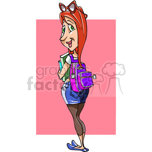 university cartoon girl clipart. Commercial use image # 390664
