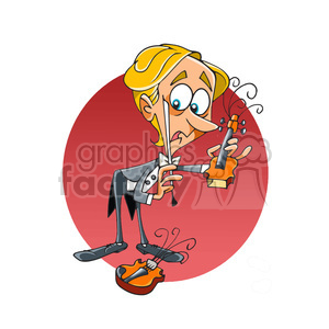 cartoon funny character violin violinist musician
