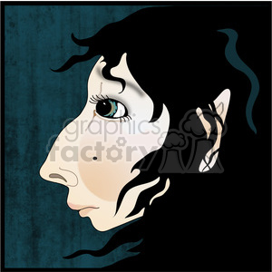 cartoon face person mysterious woman girl female