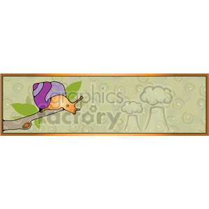 Snail on Twig Banner clipart. Commercial use image # 391622