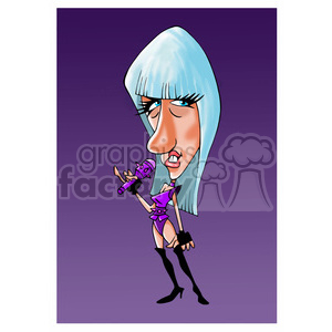 Lady Gaga cartoon caricature clipart.