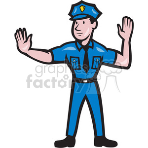 retro policeman law cop megaphone police officer