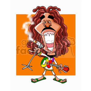 bob marley color clipart. Commercial use image # 392895