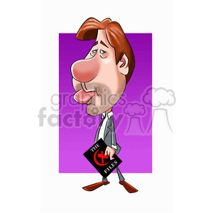 vector david duchovny cartoon character clipart. Commercial use image # 393667