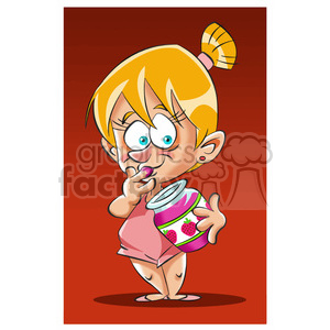 cartoon comic funny characters people girl eating jam jelly