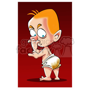 image of cartoon baby pooped pants nino sucio clipart.