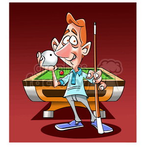 clipart - image of man playing pool.