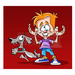 cartoon comic funny characters people dog silly kid scared crazy