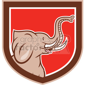 elephant marching side SHIELD clipart. Commercial use image # 394538