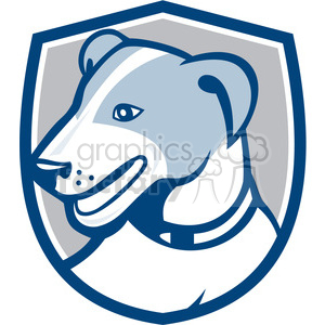 jack russell dog HEAD SHIELD clipart.