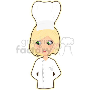 cartoon cute character girl cook chef female dinner food