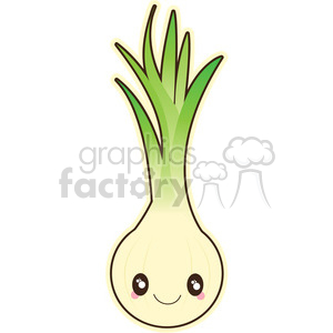 Spring Onion cartoon character vector image clipart.