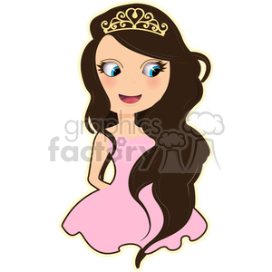 Princess cartoon character vector image clipart.