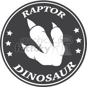 8776 Royalty Free RF Clipart Illustration Dinosaur Paw Print Circle Logo Design Vector Illustration clipart.