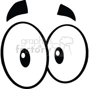 Royalty Free RF Clipart Illustration Black And White Cute Cartoon Eyes clipart. Royalty-free image # 395865