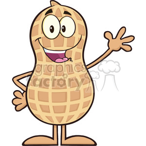 8625 Royalty Free RF Clipart Illustration Happy Peanut Cartoon Character Waving Vector Illustration Isolated On White clipart. Commercial use image # 396720