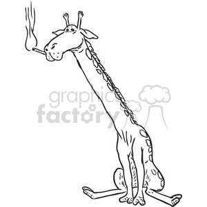 cartoon black+white animal giraffe smoking tattoo